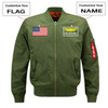 Custom Flag & Name with Badge Designed Pilot Jackets