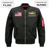 Custom Flag & Name with Badge Designed Pilot Jackets