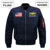 Custom Flag & Name with Badge Designed Pilot Jackets