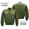 Custom Flag & Name with Badge Designed Pilot Jackets