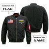 Custom Flag & Name with Badge Designed Pilot Jackets