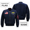 Custom Flag & Name with Badge Designed Pilot Jackets