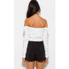 Women's Sequined Off The Shoulder Black Romper