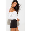 Women's Sequined Off The Shoulder Black Romper