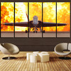 Face to Face with Air Force Jet & Flames Printed Canvas Prints (5 Pieces)