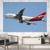 Departing Qantas Boeing 747 Printed Canvas Posters (1 Piece)