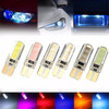 T10 W5W COB LED Car Side Wedge Marker Lights Canbus Error Free License Bulb Soft Gel 2W 1pcs