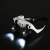 DANIU Portable Head Wearing Magnifying Glass 10X 15X 20X 25X LED Double Eye Repair Magnifier Loupe