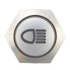 12V 19mm Silver Metal LED Push Button ON OFF Latching Switch Light Symbol