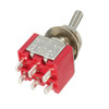 Red Toggle Switch DPDT On-Off-On 6 PINs 3 Position 5A 120Vac /2A 250Vac