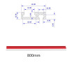Machifit 800mm Red Aluminum Alloy T-track Woodworking 45x12.8mm T-slot Miter Track