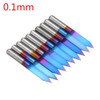 Drillpro 10pcs 0.1mm 0.2mm 40 Degree Engraving Bit Blue Nano Coated Carbide Flat Bottom PCB Engraving Bit CNC Router Tool