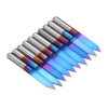 Drillpro 10pcs 0.1mm 0.2mm 40 Degree Engraving Bit Blue Nano Coated Carbide Flat Bottom PCB Engraving Bit CNC Router Tool