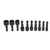 BROPPE 10Pcs 1/4 Inch Hex Shank Power Nut Driver Drill Bit Set Metric Socket Wrench Screw Screwdriver
