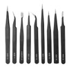 DANIU 9pcs ESD Stainless Steel Anti-static Tweezers with Storage Bag Teardown Electronic Maintenance Tool