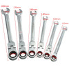 DANIU 6pcs a Set 6mm-12mm Flexible Pivoting Head Ratchet Combination Spanner Wrench Garage Metric Tool