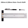 Drillpro 200/300/400mm Stainless Steel Precision Marking T Ruler Hole Positioning Measuring Ruler Woodworking Scriber Scribing Tool