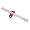 Drillpro CX300-1 Adjustable 30cm Stainless Steel 45/90 Degree Line Scriber Marking Ruler Angle Ruler Inch and Metric Magnetic Positioning Measuring Ruler Woodworking Tool