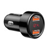 Baseus 45W Quick Charge 4.0 3.0 Dual USB Car Charger Type-C For Xiaomi Mi Huawei Supercharge SCP QC4.0 QC3.0 Fast PD USB C Car Phone Charger