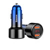 Baseus 45W Quick Charge 4.0 3.0 Dual USB Car Charger Type-C For Xiaomi Mi Huawei Supercharge SCP QC4.0 QC3.0 Fast PD USB C Car Phone Charger