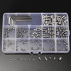Suleve™ MXSS3 240Pcs M3/M4/M5/M6/M8 Stainless Steel Hex Allen Grub Screw Socket Flat Point Set Screws Wrench Assortment Kit