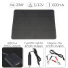 20W 12V Solar Panel For Phone Battery Charger RV Boat Camping 5V USB 2.0 Port