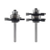 Drillpro 3Pcs 3 Teeth T-shape Tongue & Groove Router Bit & 45 Degree Lock Miter Router Bit 1/4 Inch Shank Wood Milling Cutter Set