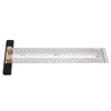 Drillpro 200mm Stainless Steel Precision Marking T Ruler Hole Positioning Measuring Ruler Woodworking Scriber Scribing Tool