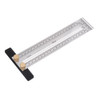 Drillpro 200mm Stainless Steel Precision Marking T Ruler Hole Positioning Measuring Ruler Woodworking Scriber Scribing Tool