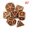7Pcs Woodmade Polyhedral Dices Set Role Playing Game Dice Gadget for Dungeons Dragon Games Gift