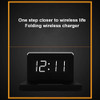 Bakeey 10W Digital Night LED Rectangle Folding Alarm Clock USB Wireless Charger for Samsung Huawei