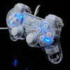 DATA FROG Transparent USB Wired Dual-vibration Feedback Gamepad Game Controller with Joystick for PC Games