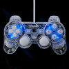 DATA FROG Transparent USB Wired Dual-vibration Feedback Gamepad Game Controller with Joystick for PC Games