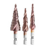 Drillpro 3pcs M35 Cobalt Step Drill Bit 3-12/4-12/4-20mm Step Drill Cutter 1/4 Inch Hex Shank