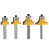 4pcs 1/4 Inch Router Bit Set Shank Tungsten Carbide Router Bit Rotary Tool for Woodworking