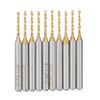 Drillpro DB-P5 10pcs 1/8 Inch 3.175mm Shank 1.3mm Titanium Coated Drill Bits PCB Engraving Tool