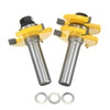 2pcs 1/2 Inch Shank Tongue & Groove Router Bit Set 3 Teeth T-shape Wood Milling Cutter