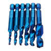 Drillpro 6pcs M3-M10 Combination Drill Tap Bit Set HSS 6542 Blue Nano Coated Deburr Countersink Drill Bits