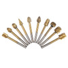 Drillpro 20Pcs Titanium Coated Rotary File Cutters HSS Mini Burr Wood Working Milling Carving Rasp Drill Bits