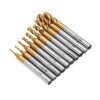 Drillpro 10pcs Titanium Coating 1.5-6.0mm HSS 4 Flute End Mill Cutter 6mm Shank CNC Drill Bits