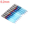 Drillpro 10pcs 0.1-1.5mm 30 Degree PCB Engraving Bit Blue Nano Coated Carbide CNC Flat Bottom Engraving Bit Router Tool