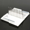 Drillpro DB-M3 10pcs 1.3mm-3.175mm Carbide End Mill Engraving Bits for CNC PCB Rotary Burrs