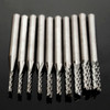 Drillpro DB-M3 10pcs 1.3mm-3.175mm Carbide End Mill Engraving Bits for CNC PCB Rotary Burrs