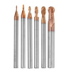 Drillpro R0.5-3mm 2 Flutes Ball Nose HRC58 AlTiN Coating End Mill Cutter Tungsten Carbide CNC Tool
