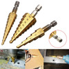 Doersupp 3Pcs 3-12m/4-12mm/4-20mm Step Drill Bits Titanium Coated Step Drill Bits Set Doersupp 3Pcs 3-12m/4-12mm/4-20mm Step Drill Bits Titanium Coated Step Drill Bits Set