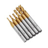 Drillpro 6pcs 2-6mm Titanium Coating HSS 4 Flute End Mill Cutter 6mm Shank CNC Drill Bit Set