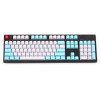 104 Key PBT OEM Profile Thick Side Printed Keycaps for Cherry MX Switches Keyboard  (Blue 104 Key)