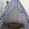 1.35/1.65m Children Kids Play Tent Foldable Portable Cotton Hemp Pyramid Playhouse Indoor Outdoor