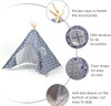 1.35/1.65m Children Kids Play Tent Foldable Portable Cotton Hemp Pyramid Playhouse Indoor Outdoor