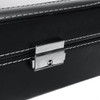 Glass Watch Storage Box PU Leather Solid Wooden Case